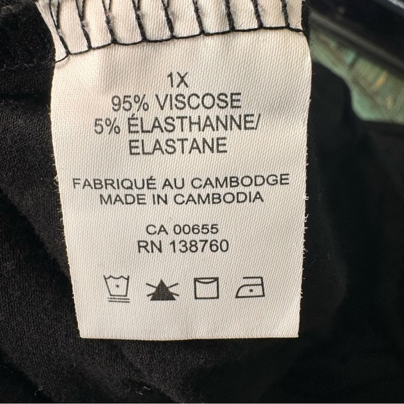 Pennington's Black Gaucho Wide Leg Pants Size 1x - Picture 8 of 9